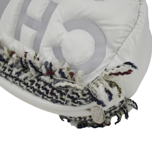 CHANEL Coco Neige Tweed x Nylon Waist Pouch White