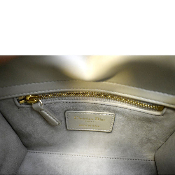 CHRISTIAN DIOR Mini Lady Dior Lambskin Leather Shoulder Bag Platinum Metallic