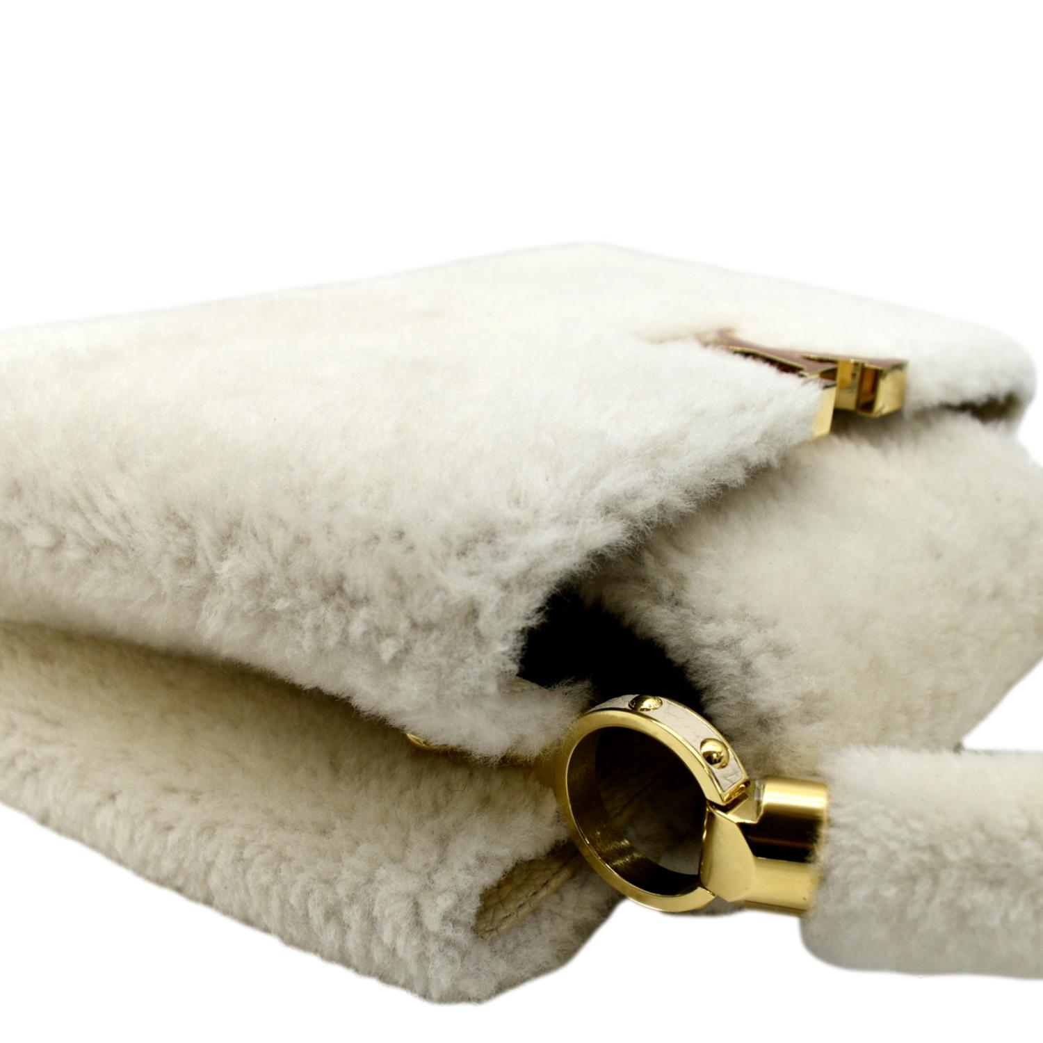 Louis Vuitton Capucines Teddy Fleece PM Ecru White in Lamb  Shearling/Leather with Gold-tone - US
