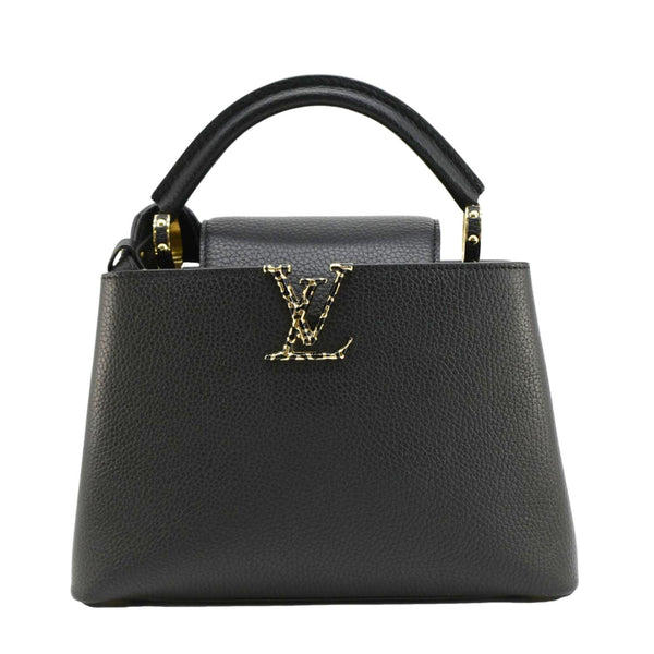 LOUIS VUITTON Capucines BB Leopard Taurillon Leather Shoulder Bag Black