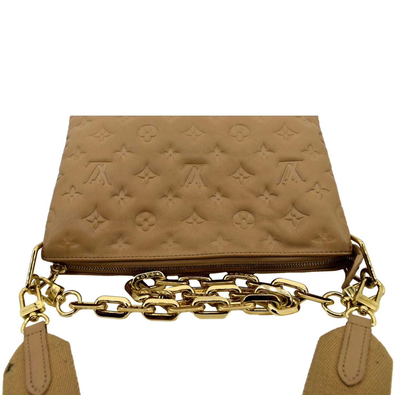 Louis Vuitton Camel Monogram Leather Coussin Pochette Bag Louis