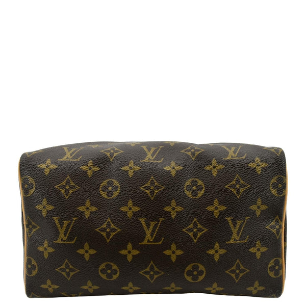 LOUIS VUITTON Speedy 25 Monogram Canvas Satchel Bag Brown