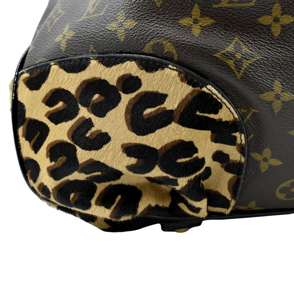 LOUIS VUITTON Polly Leopard Monogram Hobo Bag Brown