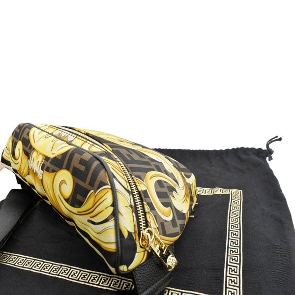Fendi X Versace FF Baroque Nylon Belt Bag Gold - Top Right