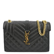 YVES SAINT LAURENT Envelope Flap Matelasse Leather Crossbody Bag Black