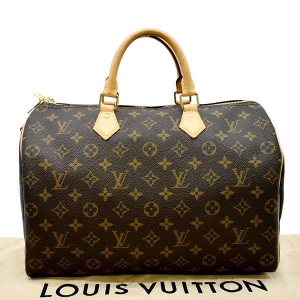 LOUIS VUITTON Speedy 35 Bandouliere Monogram Canvas Shoulder Bag Brown