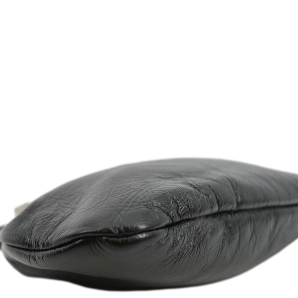 YVES SAINT LAURENT Pac Pac Ruched Leather Hobo Bag Black