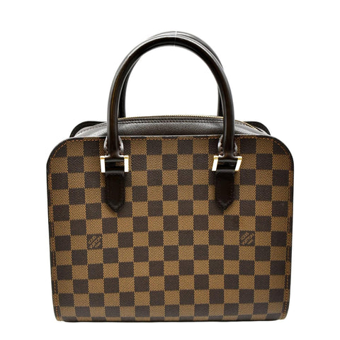LOUIS VUITTON Triana Damier Ebene Satchel Bag Brown
