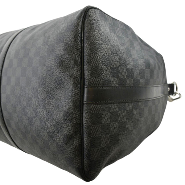 LOUIS VUITTON Keepall 55 Bandouliere Damier Graphite Travel Bag Black