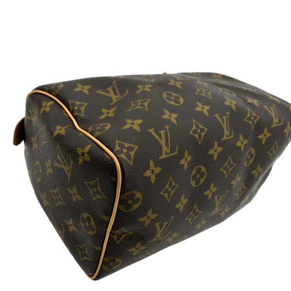 LOUIS VUITTON Speedy 25 Monogram Canvas Satchel Bag Brown