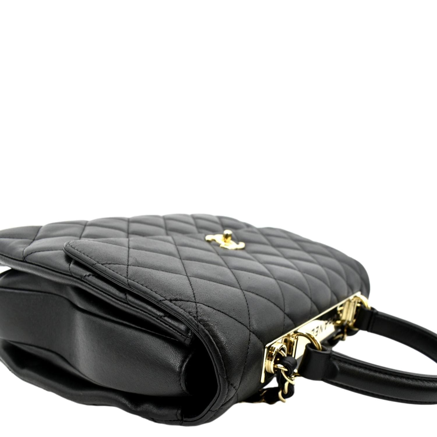 Trendy cc top handle leather mini bag Chanel Black in Leather
