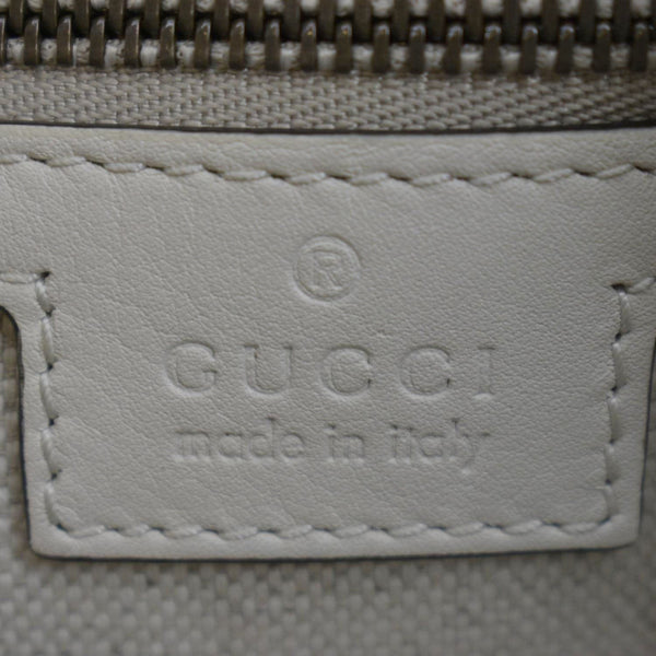 GUCCI Medium Top Handle Leather Shoulder Bag White 715666