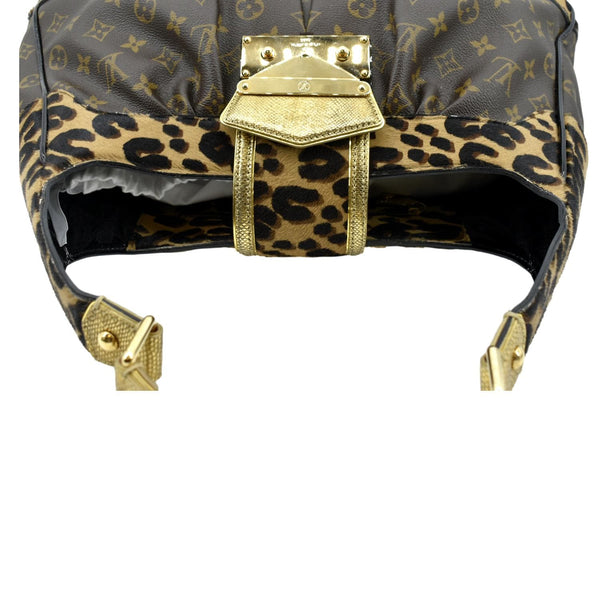 LOUIS VUITTON Polly Leopard Monogram Hobo Bag Brown