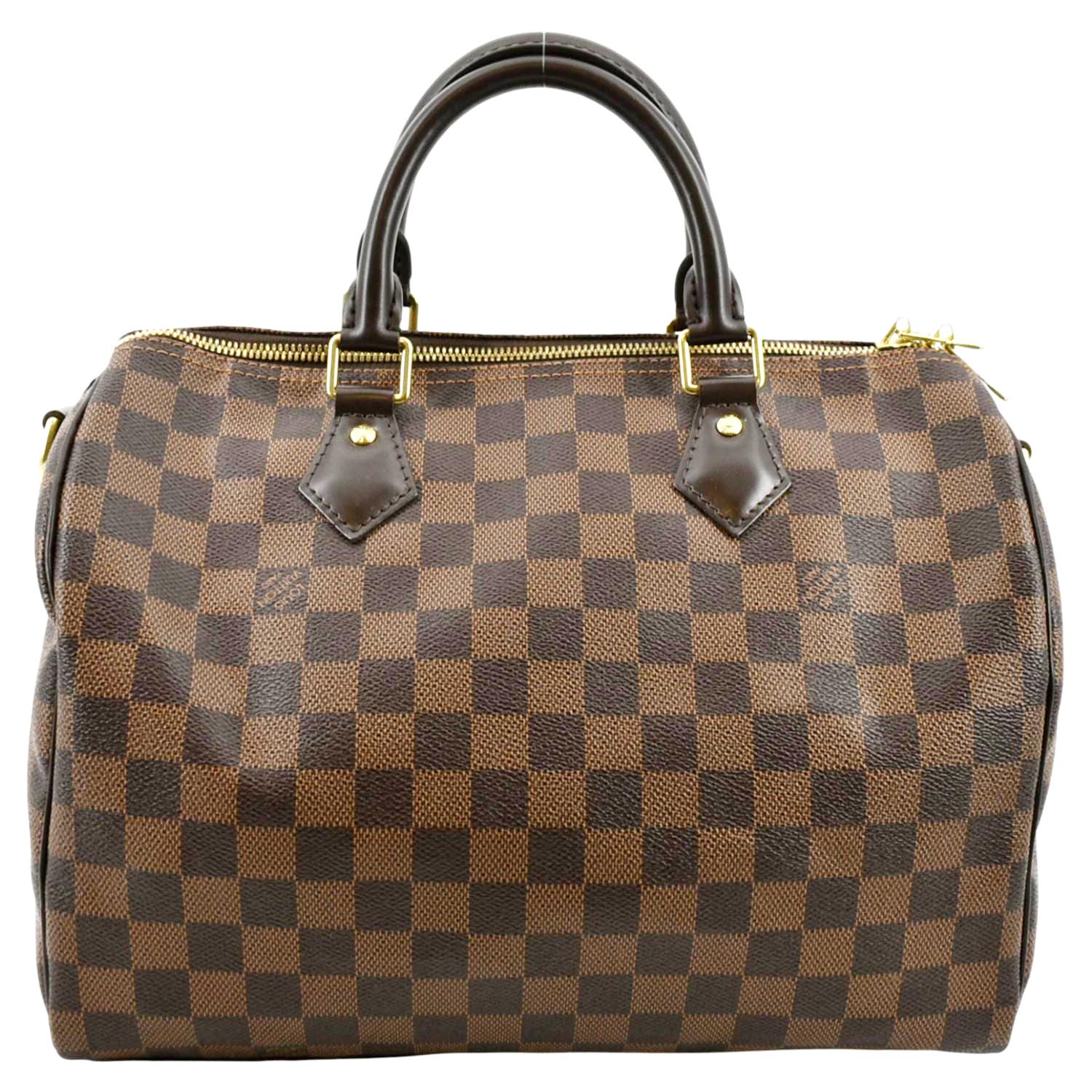 Louis Vuitton Damier Ebene Speedy 30 w/ Strap - Brown Handle Bags