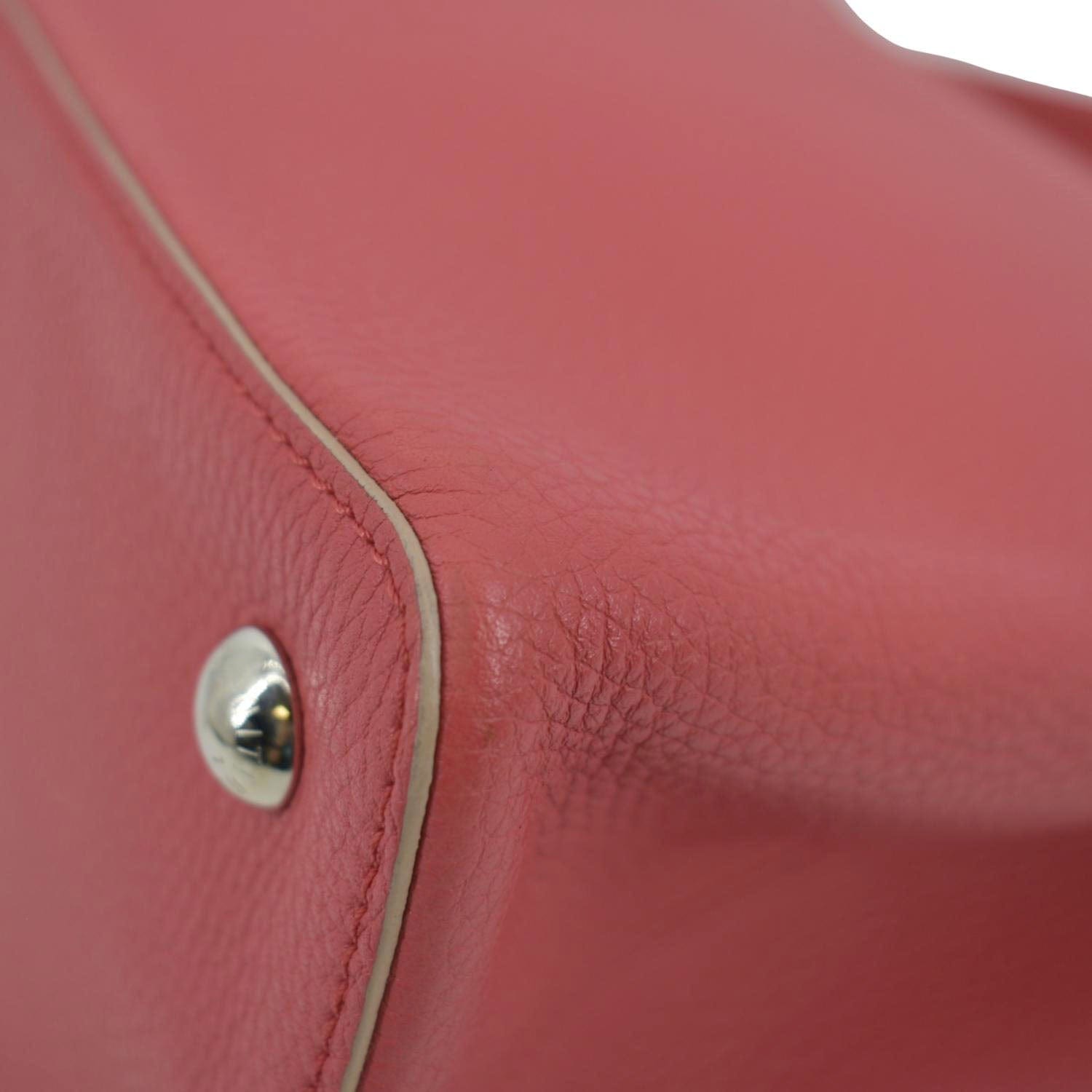 LOUIS VUITTON Capucines Taurillon Leather Satchel Bag Pink