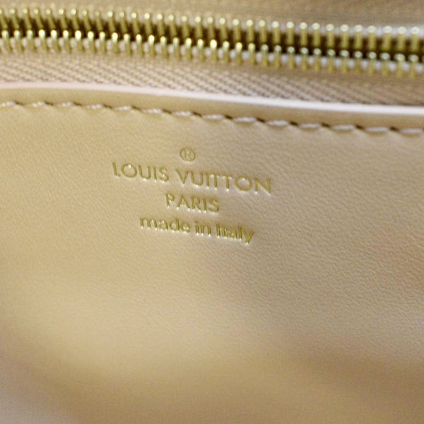 LOUIS VUITTON Twist MM Padded Lambskin Leather Shoulder Bag Beige