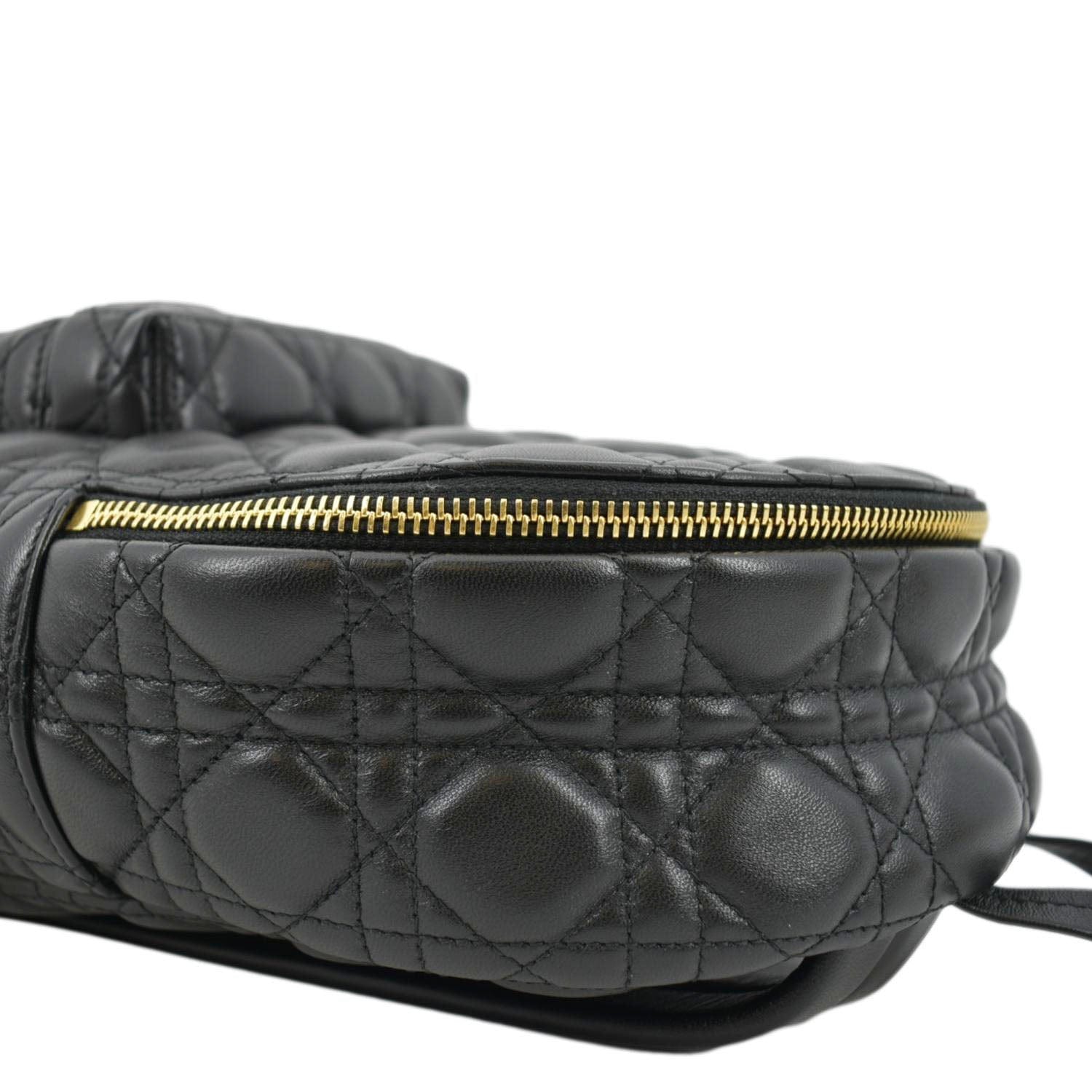 dior nike backpack CHRISTIAN DIOR Cannage Quilted Leather Backpack Black