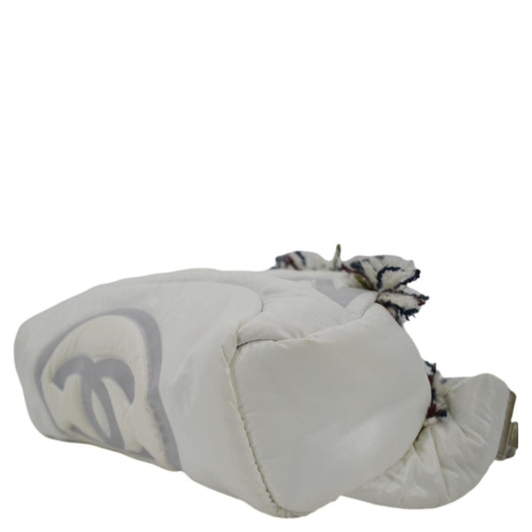 CHANEL Coco Neige Tweed x Nylon Waist Pouch White