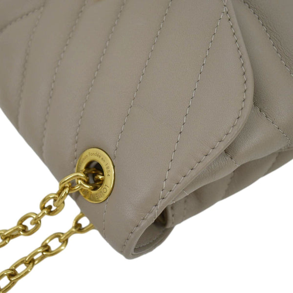 LOUIS VUITTON New Wave Chain MM Calfskin Leather Shoulder Bag Taupe