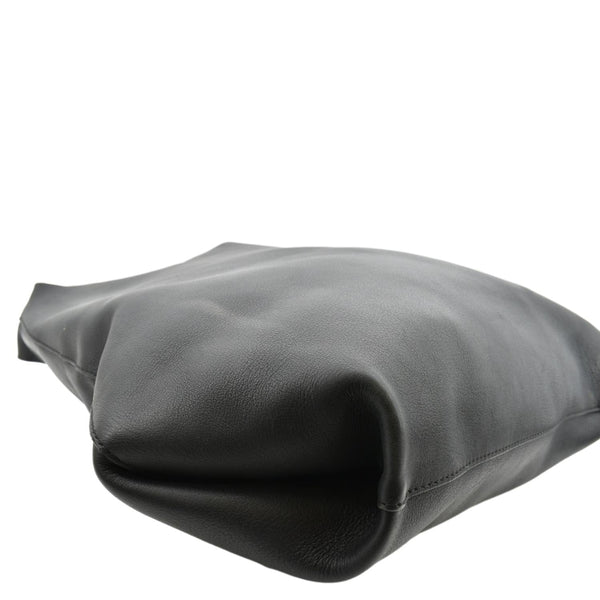 BURBERRY Medium Grommet Smooth Calfskin Hobo Bag Black