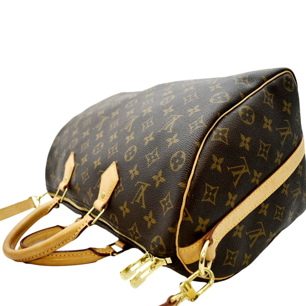 LOUIS VUITTON Speedy 35 Bandouliere Monogram Canvas Shoulder Bag Brown