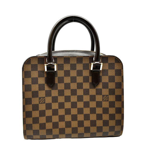 LOUIS VUITTON Triana Damier Ebene Satchel Bag Brown