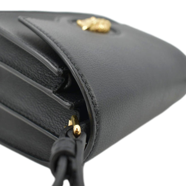VERSACE La Medusa Leather Shoulder Bag Black