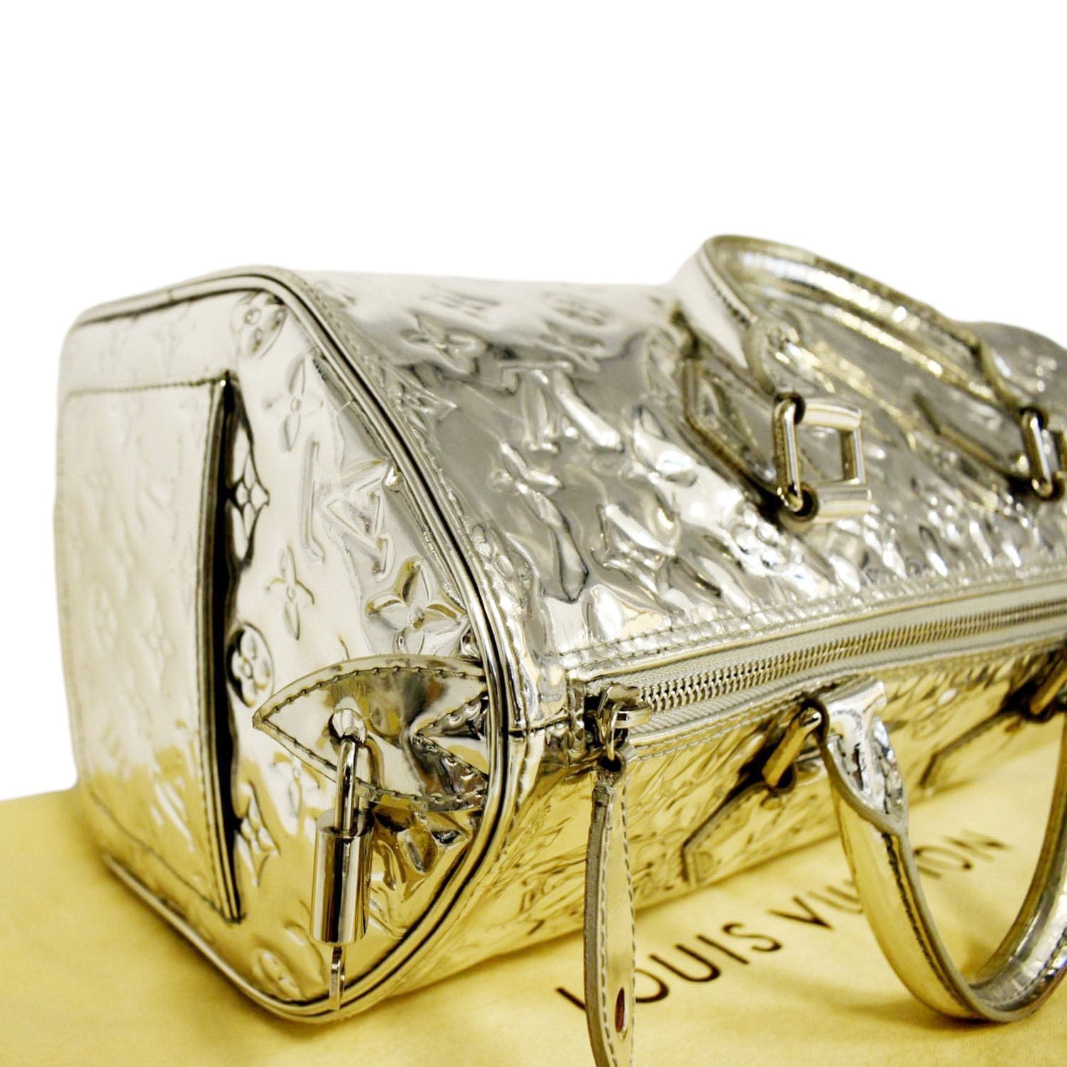 silver metallic louis vuitton bag