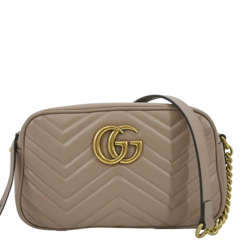 GUCCI GG Marmont Matelasse Leather Crossbody Bag Dusty Pink 447632
