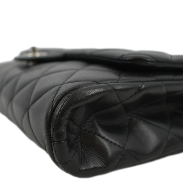 CHANEL Quilted Lambskin Leather Chain Clutch Bag Black