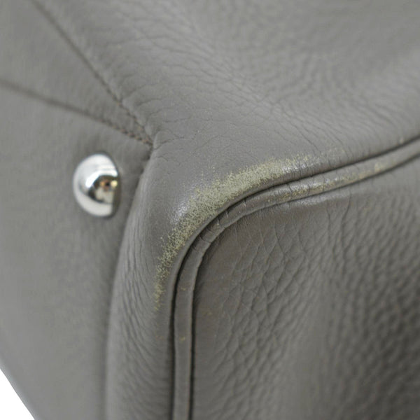 HERMES Victoria II Taurillon Clemence Leather Shoulder Bag Taupe