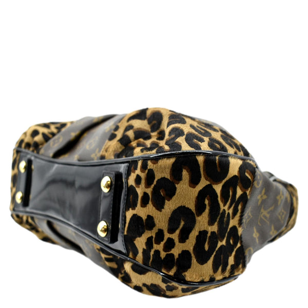 LOUIS VUITTON Polly Leopard Monogram Hobo Bag Brown