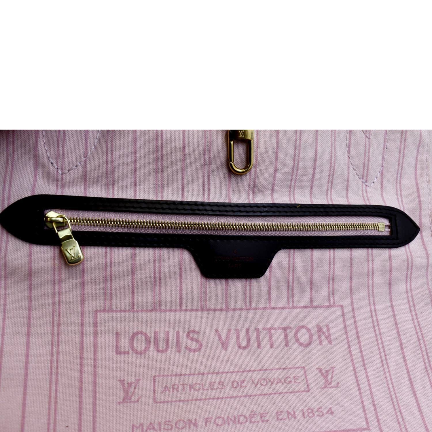 Louis Vuitton Neverfull MM Damier Ebene Rose Ballerine Pink