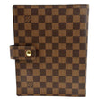 LOUIS VUITTON Ring Agenda Cover Large Damier Ebene Cover Brown