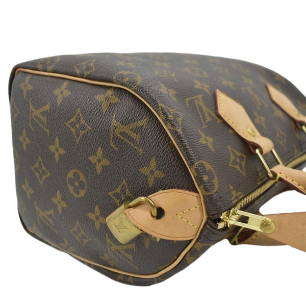 LOUIS VUITTON Speedy 25 Monogram Canvas Satchel Bag Brown