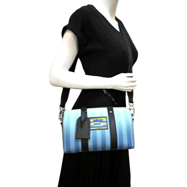 LOUIS VUITTON City Keepall Damier Stripes Shoulder Bag Gradient Blue