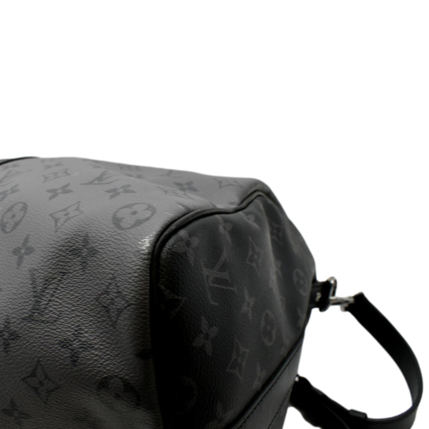 Louis Vuitton Keepall Bandouliere 50 Black/White in Coated Canvas