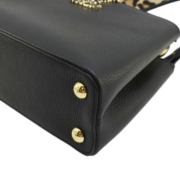 LOUIS VUITTON Capucines BB Leopard Taurillon Leather Shoulder Bag Black