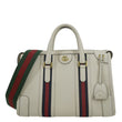 GUCCI Medium Top Handle Leather Shoulder Bag White 715666