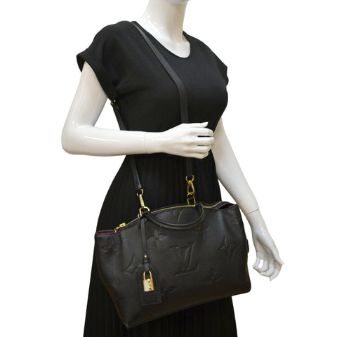 LOUIS VUITTON Petit Palais Monogram Empreinte Leather Shoulder Bag Black