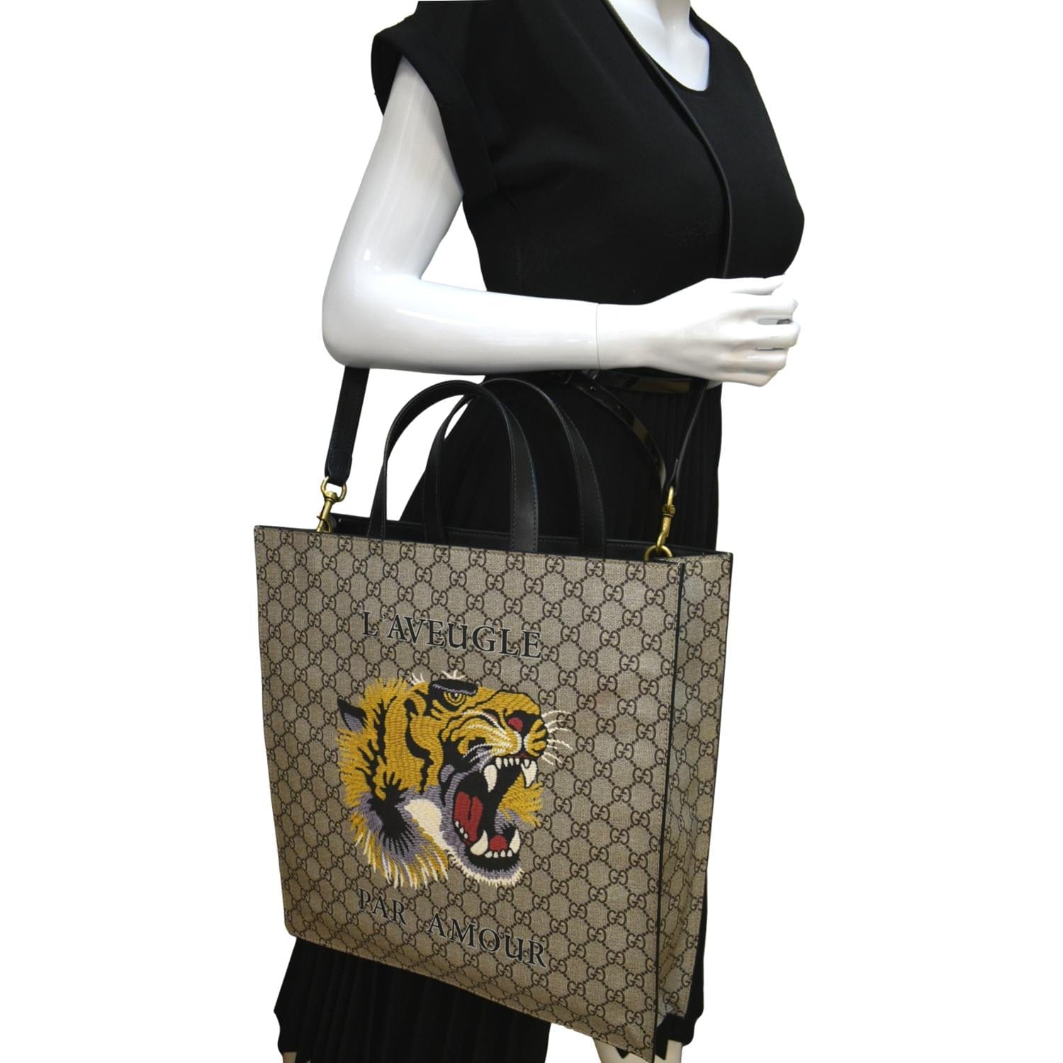 Gucci Accessory Collection Vertical Shopper Tote in GG Canvas with