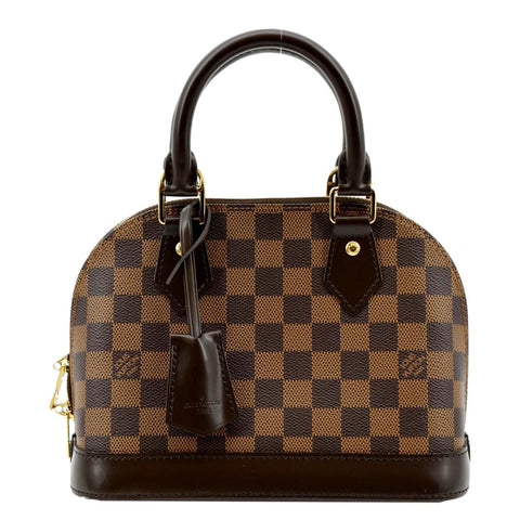 LOUIS VUITTON Alma BB Damier Ebene Satchel Crossbody Bag Brown