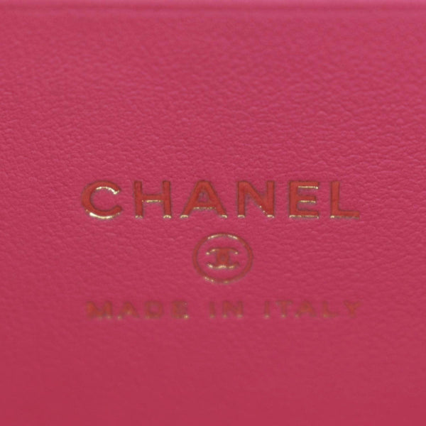 CHANEL Enamel Coco Hearts Small Quilted Leather Crossbody Vanity Case Pink