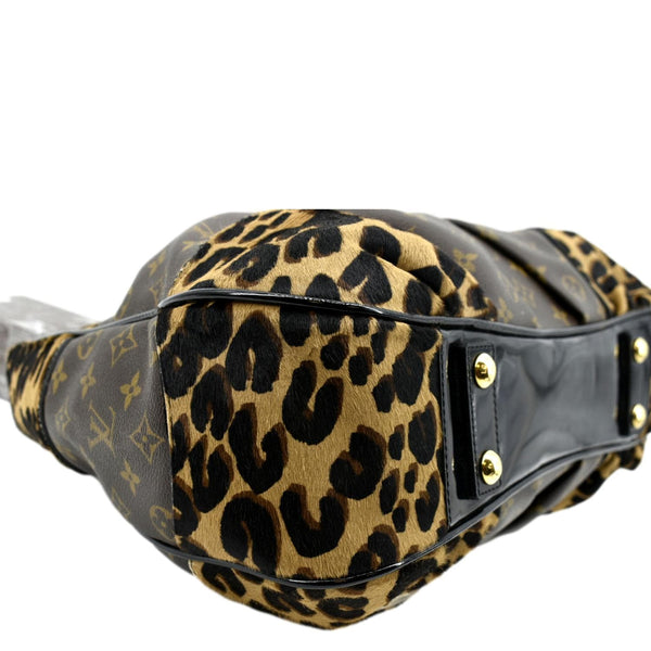 LOUIS VUITTON Polly Leopard Monogram Hobo Bag Brown