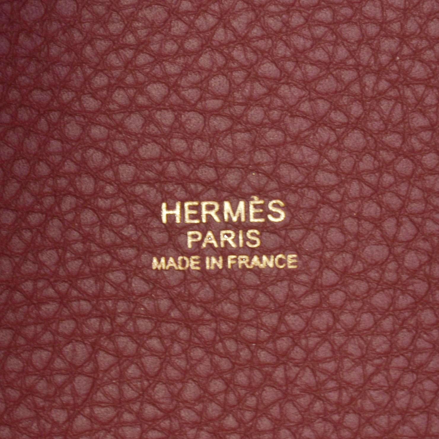HERMES Picotin Lock 18 Taurillon Clemence Leather Hobo Bag Burgundy