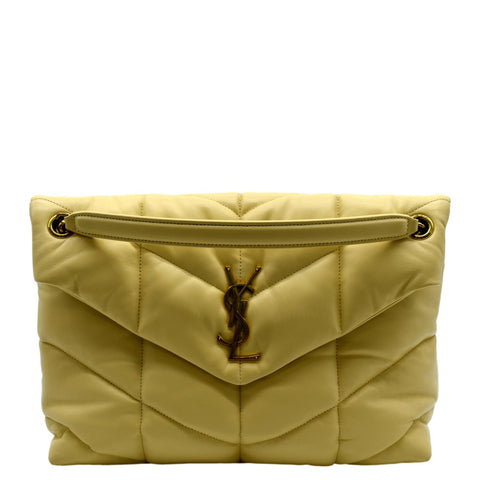 YVES SAINT LAURENT Loulou Puffer Quilted Leather Crossbody Bag Light Creme