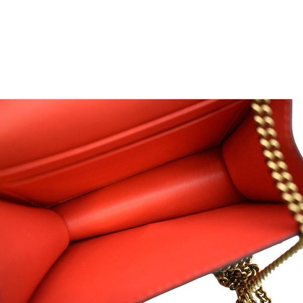 VERSACE Vitello Mini Virtus Calfskin Leather Crossbody Bag Flame Red