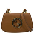 GUCCI Mini Blondie Leather Crossbody Bag Camel 698643