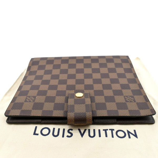 LOUIS VUITTON Ring Agenda Cover Large Damier Ebene Cover Brown