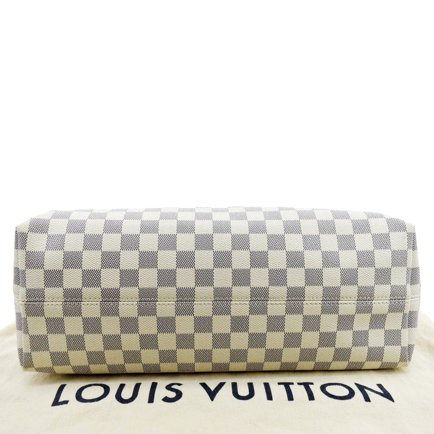 Louis Vuitton Graceful 2018 Mm White Damier Azur Canvas Tote - MyDesignerly
